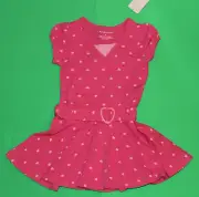 4 NWT Pumpkin Patch STRAWBERRY DELIGHT Pink Heart Stretchy Swing DRESS Girls