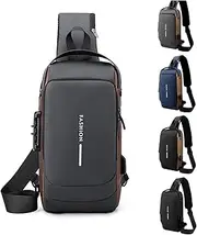 [NGIRJKKLL] Carbon Fiber Streamline Anti-Theft Sling Bag, Sport Waterproof Crossbody Bag with USB Charging Sport, Casual Shoulder Bags