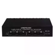 LYNEPAUAIO 3 In 3 Out Passive Power Amplifier And Speaker Switcher Black Metal