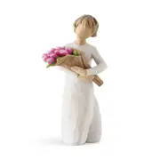 Willow Tree Figurine Bright Hope Susan Lordi Bouquet of Bright Pink Tulips