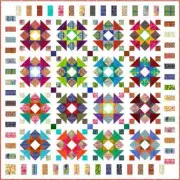 QUIRKY WORK - 85.5" x 85.5" - Quilt-Addicts Pre-cut Patchwork Quilt Kit Queen`