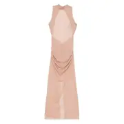 [Sir.] Sir. Gathered-detail Mock-neck Maxi Dress 0 NUMERIC NEUTRALS