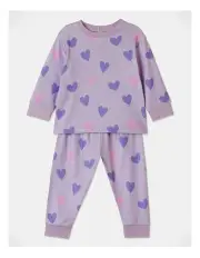 [Sprout] Hearts Pyjama Set in Lavender