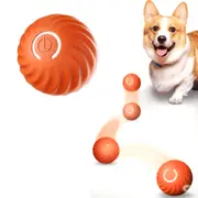 Interactive 56mm Smart Dog Toy Ball Automatic Moving USB Rechargeable Pet Ball-Orange