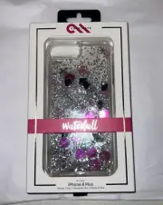 Casemate Waterfall iPhone Case Pink Black Silver Liquid Sparkle 8+ 8 Plus & Comp