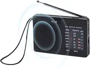 Pocket Portable Radio, Battery Operated AM/FM Stereo Radios, Retro Radio with Big Speaker, Ultra-Wide Signals & Telescopic Antenna for Broadcast & Music