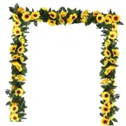 Beferr 4 Pack Artificial Sunflower Garland Decor Sunflower Vine 4pc-yellow #4"