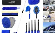 62'' Car Wash Brush Kit Mitt Mop Sponge with Long Handle, 1 Blue W/ Bag
