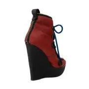 D Squared Dsquared Leopard Pony Hair Wedge Ankle Boot Size 35