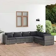 Garden Lounge Set with Cushions - Outdoor Seating, Patio Furniture Set, Deck, Rattan, Balcony & Garden - 6 Piece Sofa Couch