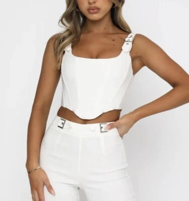 White fox boutique keep me close bustier white / Small nwt