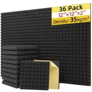 36 Pack Sound Proof Foam Panels for Wall with Self Adhesive, 2" 2 inch-36 Pack