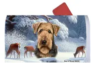 Airedale Terrier Winter Wonderland Mail Box Cover