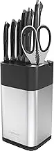 YIYOBEATFO Knife Block Holder,Universal Knife Block Without Knives, Space Saving Knife Storage and Protect Blades, Unique Modern Design with Knife Sharpener and Scissor Slot.