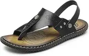 [kvdrcs] Mens Casual Outdoor Sandals Flip Flops Thong Leather Slip On Two uses Toe Ring Beach Shoes
