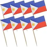 LOPUNER 100pcs Philippines National Flag Fruit Picks Decorative Dessert Toppers for Parties Cocktail Ornaments Fun Appetizer Picks for Celebrations Food Decoration