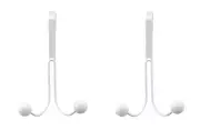 2 Pack Over The Door Hooks Metal White Bath Towels Clothing Pocketbooks Scarves