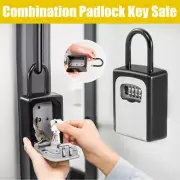4-Digit Combination Lock Key Safe Storage Box Padlock Security Home Gate Coffer