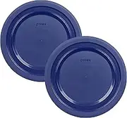 Pyrex 7404-PC 4.5 Quart Navy Blue Round Plastic Storage Lid, Made in USA - 2 Pack