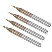 4pcs 3.175mm Shank 0.2mm Diameter Ti-Coated Carbide Corn End Mill CNC Router Bit