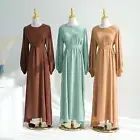 Ramadan Kaftan Muslim Women Long Maxi Dress Dubai Islamic Loose Caftan Robe Gown