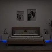 Wall Mounted White Nightstand with LED Lights, Nightstand Bedroom Furniture with Storage Drawer for Living Room and Bedside Table Decor with Stand and Bed
