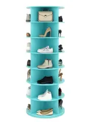 4 Pcs Racks Organizer Hats 7 Tier Rotating Shoe Tower 28 Shelves 360° Spinning