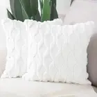 Set of 2 Soft Plush Short Wool Velvet Decorative Throw Pillow Covers 20x20 in...
