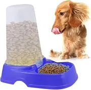 VICASKY Automatic Pet Food Dispenser Dark Blue Kibble Feeder for Dogs and Cats Premium Easy to Clean for Single Multiple Pet Households