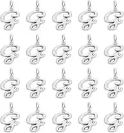[uxcell] 100Pcs A-Z Alphabet Charm, Metal Alphabet g Letter Charm Initial Charm Pendant Bead for Necklaces Bracelets Jewelry Making Crafts, Silver