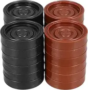 CHICAMPERA 24pcs Unique Chess Pieces Playing Game Chips Round Checkers Pieces Plastic Game Pieces for Board Games Backgammon Pieces