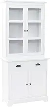 Generic Welsh Dresser with 4 Doors MDF and Pinewood 80x40x180 cm