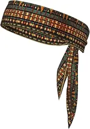 [YANYU] African Classic Weave Print Sports Head Tie Sweat Wicking Head Tie Quick Dry Adjustable for Men and Women