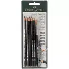 Faber Castell Graphite Aquarelle Water-soluble Pencils Set of 6, HB 2B 4B 6B 8B