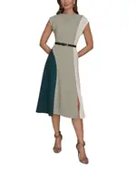 Donna Karan Color Block A Line Dress