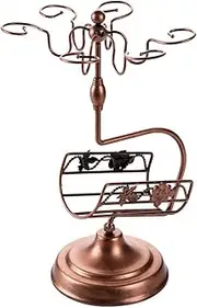 Wine Rack Wine Bottle Holder Storage Shelf Creative Red Wine Cup Stand Freestanding Counter Bar Goblet Wine Glass Storage Rack with A 6 Hook Display Stand
