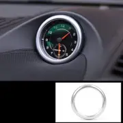 Dash Center Clock Decor Circle Silver Alloy Cover Trim for Porsche 2015-21 Macan