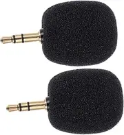 TOYANDONA Mini Direct Insert Mic for Phone Recording Mic Small Size Windproof Stereo Black Easy to Operate