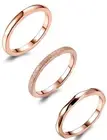 3Pcs 2mm Stainless Steel Women's Stackable Eternity Ring Band Engagement Wedding