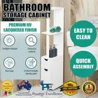 White Bathroom Storage Cabinet Freestanding Toilet Laundry Cupboard Shelf Drawer