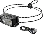 Nitecore 360 Lumens USB C Cable Rechargeable Headlamp with Intergrated Li-Ion Battery, Black