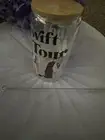 Glass Cups with Bamboo Lids and Glass Straw Can Shaped Glass Cup. TAYLOR SWIFT