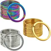 [AIFUDA] Key Rings, 30 Pcs 1.18inch(30mm) Round Split Key Rings for Keychains Car Home Large Metal Dog Ring Tag Lanyards