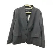 Talbots Womens Grace Fit Blazer Jacket Classic Two Button Black Size 16WP NWT