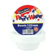 White Pack of 25 Small Snack Plastic Bowls 12cm Catering Party Supplies