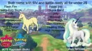 Pokemon Sword And Shield Shiny Galarian Rapidash and Rapidash 6IV Battle Ready