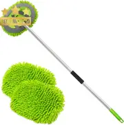 62" Microfiber Car Wash Brush Mop Kit Long Handle & Chenille Scratch-Free Head