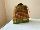 Focus by Ishikawa whicker purse bag Thailand handbag lining new draw string
