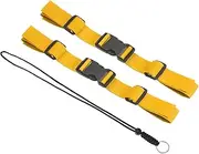 uxcell Backpack Chest Strap Set, 2 Pack Polyester Webbing Adjustable Replacement Strap with Quick-Release Buckle & Anti-lost Lanyard for Bag Outdoor Hiking Cycling, Yellow