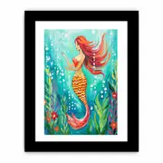 Underwater Mermaid Canvas Painting Print